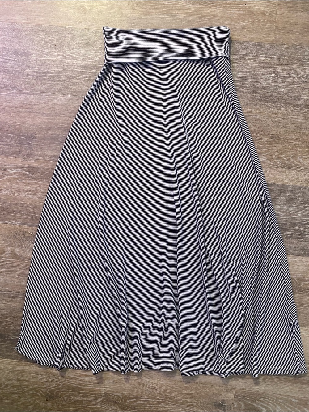 Gap Maxi Skirt Navy Stripes Rayon Smll